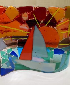 Fused Glass Wave Panel