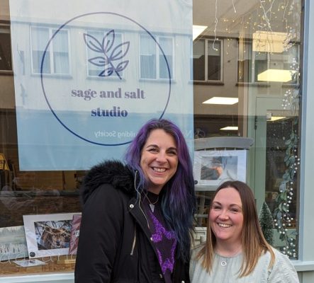Elisa and Sarah-Jane outside Sage and Salt Studio.